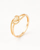 22K Gold Plated Plain Heart Ring | High-Purity Twisted Rope Band Statement Ring