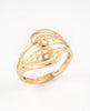 22K Gold Plated Plain Filigree Leaf Ring | High-Purity Nature-Inspired Statement Ring
