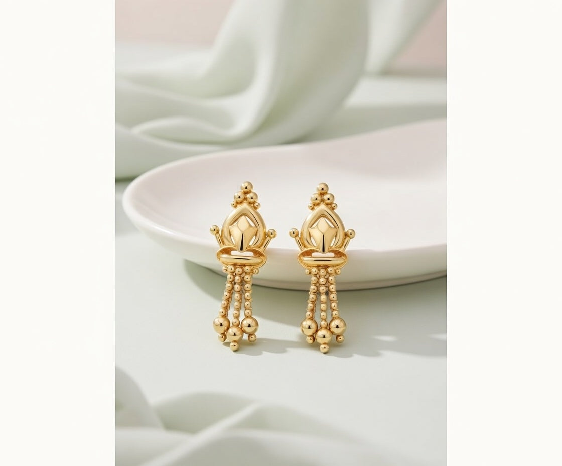 Flambeur B.I.S 18 Kt Hallmark Plain Tops Earring