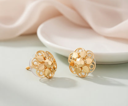 Flambeur B.I.S 18 Kt Hallmark Plain Tops Earring