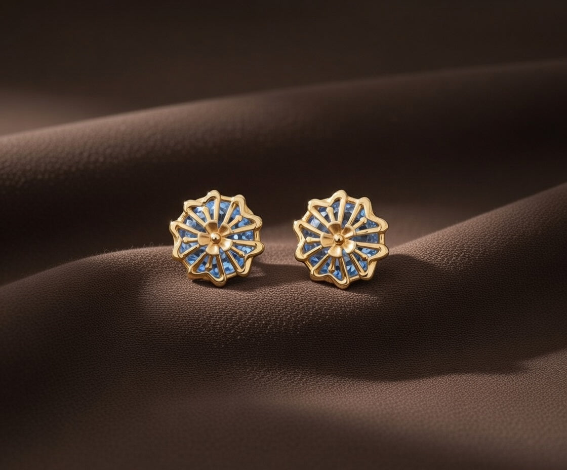 Flambeur B.I.S 18 Kt Hallmark Plain Tops Earring