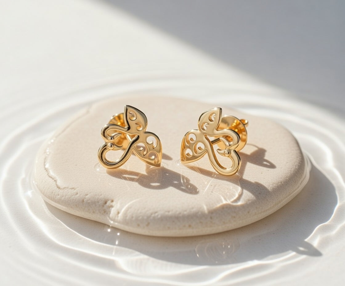Flambeur B.I.S 18 Kt Hallmark Plain Tops Earring