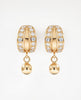 Flambeur B.I.S Hallmarked 18 KT CZ Gold Hoop Earring