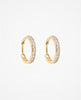 Flambeur B.I.S Hallmarked 18 KT CZ Gold Hoop Earring