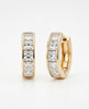 Flambeur B.I.S Hallmarked 18 KT CZ Gold Hoop Earring