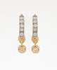 Flambeur B.I.S Hallmarked 18 KT CZ Gold Hoop Earring