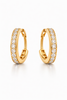 Flambeur B.I.S Hallmarked 18 KT CZ Gold Hoop Earring
