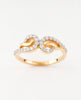 18K Gold Plated Interlocking CZ Infinity Ring | Cubic Zirconia Graceful Statement Ring
