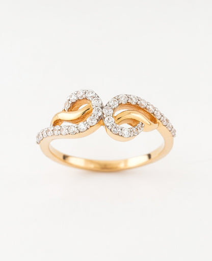 18K Gold Plated Interlocking CZ Infinity Ring | Cubic Zirconia Graceful Statement Ring