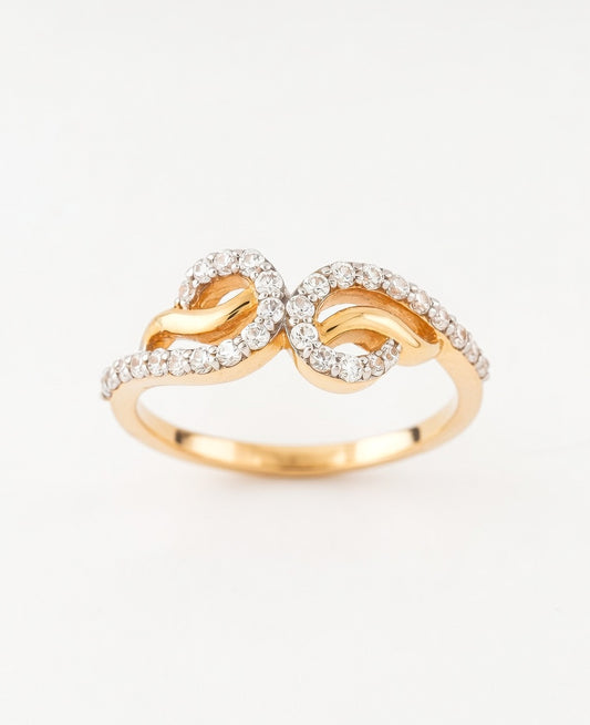 18K Gold Plated Interlocking CZ Infinity Ring | Cubic Zirconia Graceful Statement Ring
