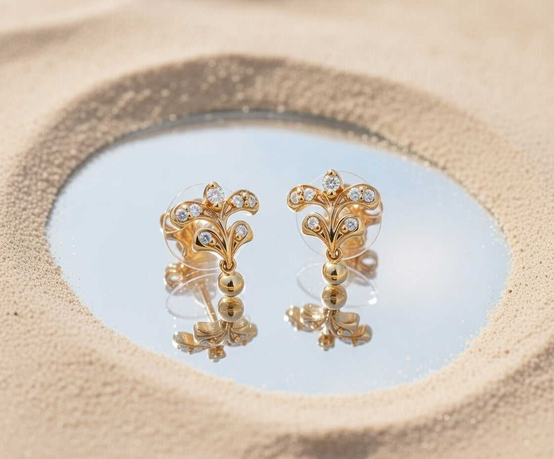 Flambeur B.I.S 18 Kt Hallmark Cz Tops Earring