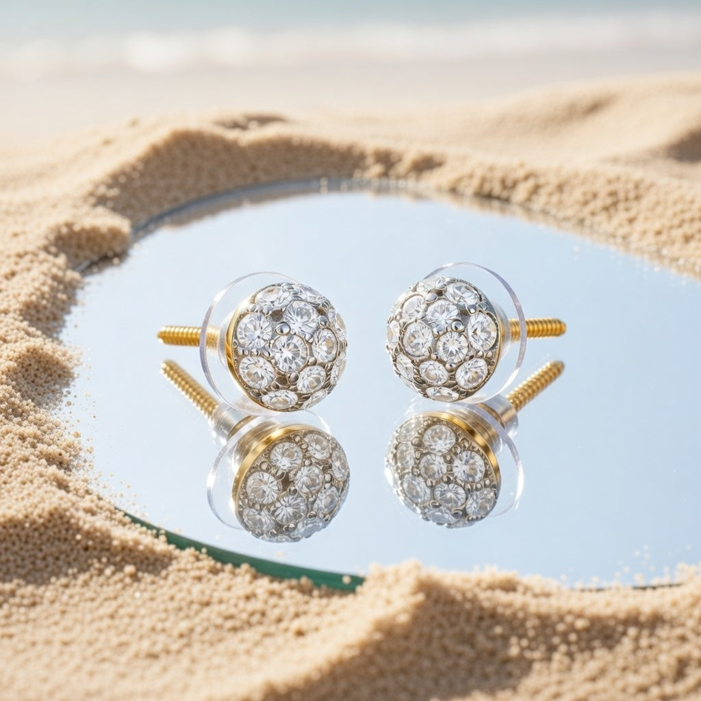 Flambeur B.I.S 18 Kt Hallmark Cz Tops Earring