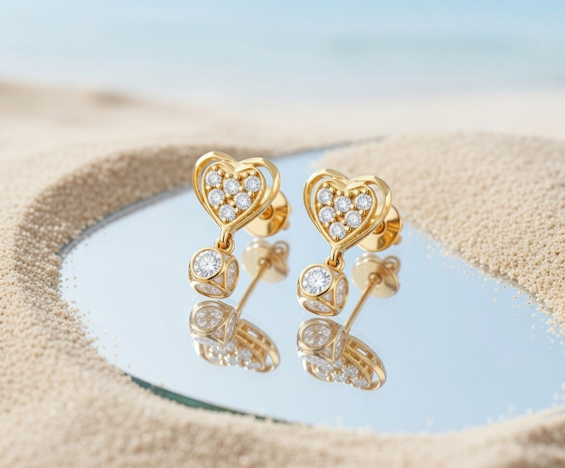 Flambeur B.I.S 18 Kt Hallmark Cz Tops Earring