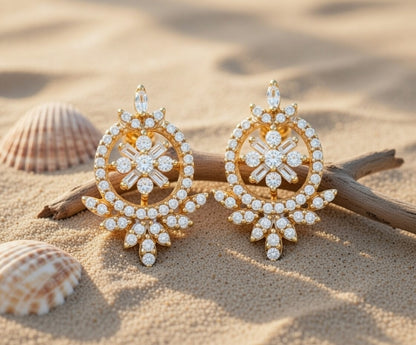 Flambeur B.I.S 18 Kt Hallmark Cz Tops Earring
