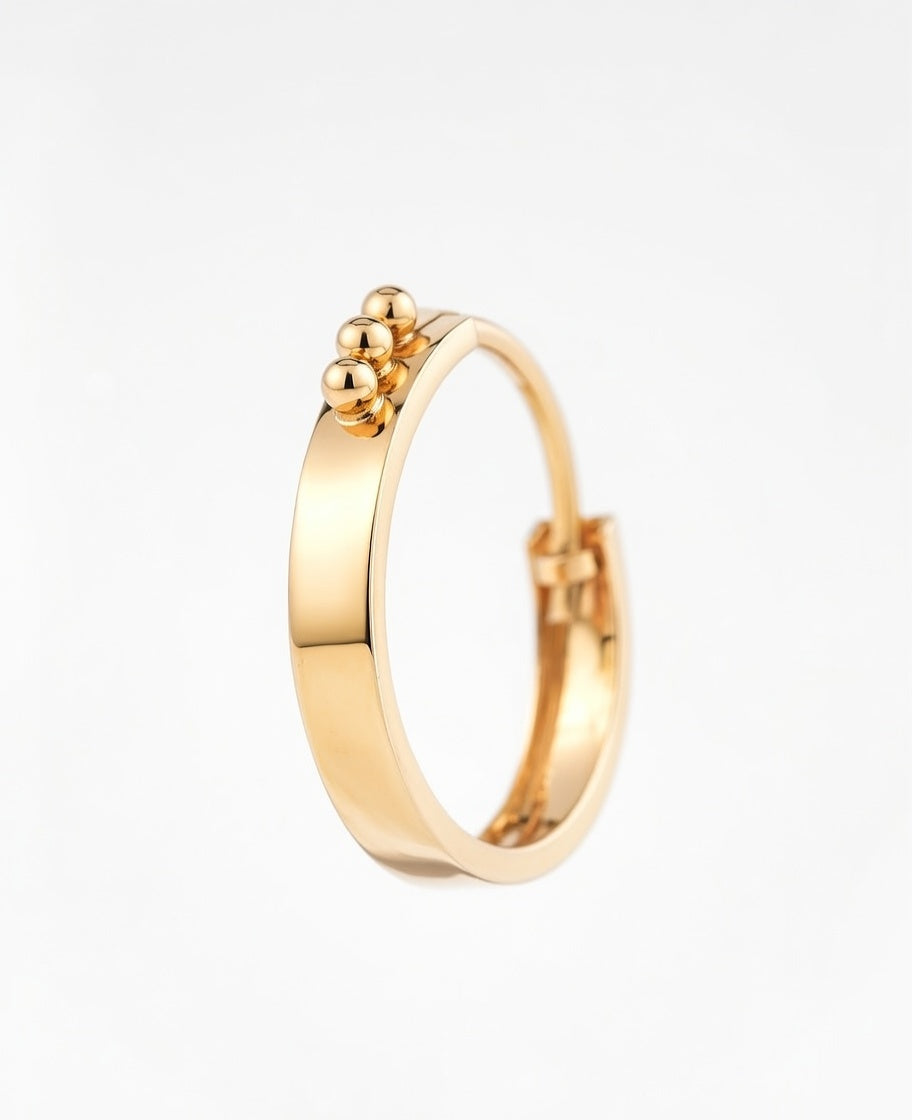Flambeur B.I.S Hallmarked 18 KT Gold Hoop Earring