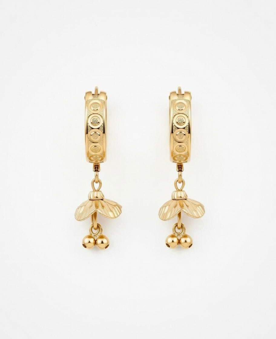 Flambeur B.I.S Hallmarked 18 KT Gold Hoop Earring