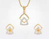 Flambeur B.I.S Hallmarked 18 KT CZ Gold Pendent Set