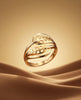 22K Gold Plated Plain Filigree Leaf Ring | High-Purity Nature-Inspired Statement Ring