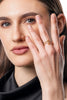 18Kt Gold Plated Twin Heart CZ Ring | Cubic Zirconia Double-Band Statement Ring
