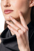 18K Gold Plated Dual Wheel CZ Ring | Cubic Zirconia Geometric Filigree Statement Ring