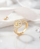 18K Gold Plated Celestial Wheel CZ Ring | High-Purity Sun Motif Statement Ring