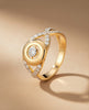 18K Gold Plated Infinity Floating Solitaire Ring | Cubic Zirconia Cross-Band Statement Ring