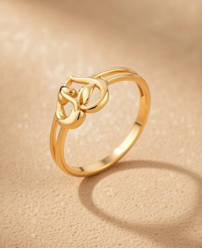 22K Gold Plated Plain Om Ring | High-Purity Spiritual Statement Ring