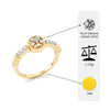 Flambeur B.I.S Hallmarked 14 Kt Diamond Studded Gold Ring