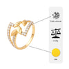 18Kt Gold Plated Leaf Motif CZ Ring | Cubic Zirconia Nature-Inspired Statement Ring