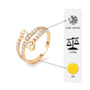 18Kt Gold Plated Twin Heart CZ Ring | Cubic Zirconia Double-Band Statement Ring