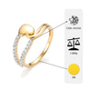 18Kt Gold Plated Minimalist Heart Ring | Cubic Zirconia Dual-Band Statement Ring