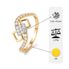 18Kt Gold Plated Geometric Square Cluster Ring | Cubic Zirconia Modern Bypass Statement Ring