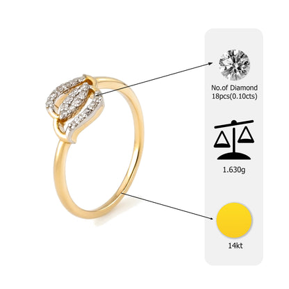 14kt Gold Triple Marquise Cluster Diamond Ring | Genuine Diamond Two-Tone Statement Ring