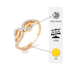 18K Gold Plated Interlocking CZ Infinity Ring | Cubic Zirconia Graceful Statement Ring