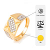 18K Gold CZ Geometric Cluster Ring | Cubic Zirconia Statement Gold Ring