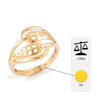 22K Gold Plated Plain Filigree Leaf Ring | High-Purity Nature-Inspired Statement Ring