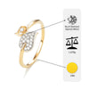 14kt Gold Dual Leaf Diamond Ring | Genuine Diamond Nature-Inspired Two-Tone Ring