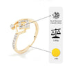 14kt Gold Geometric Interlocking Diamond Ring | Genuine Diamond Statement Ring