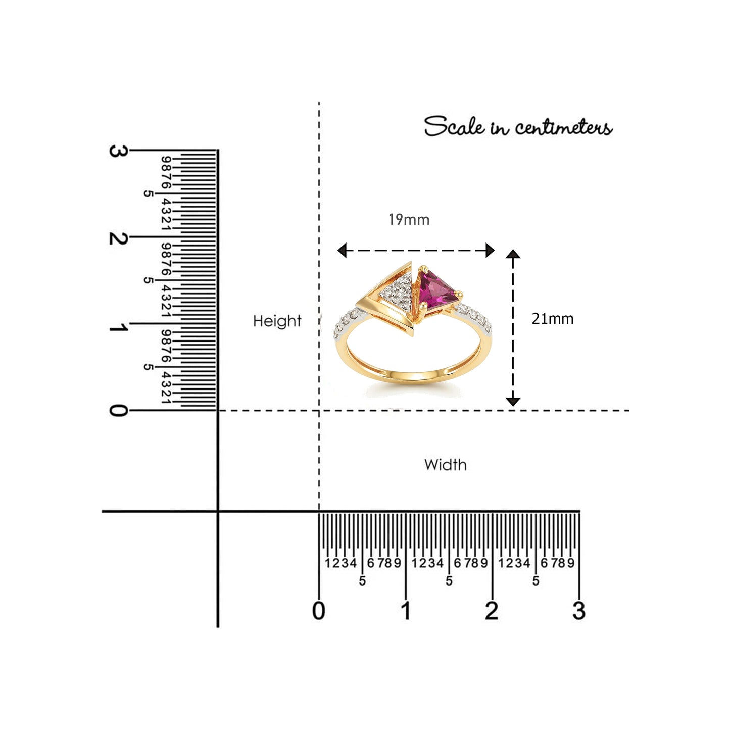 Flambeur B.I.S Hallmarked 14 Kt Diamond Studded Gold Ring