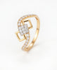 18Kt Gold Plated Geometric Square Cluster Ring | Cubic Zirconia Modern Bypass Statement Ring