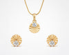 Flambeur B.I.S Hallmarked 18 KT CZ Gold Pendent Set