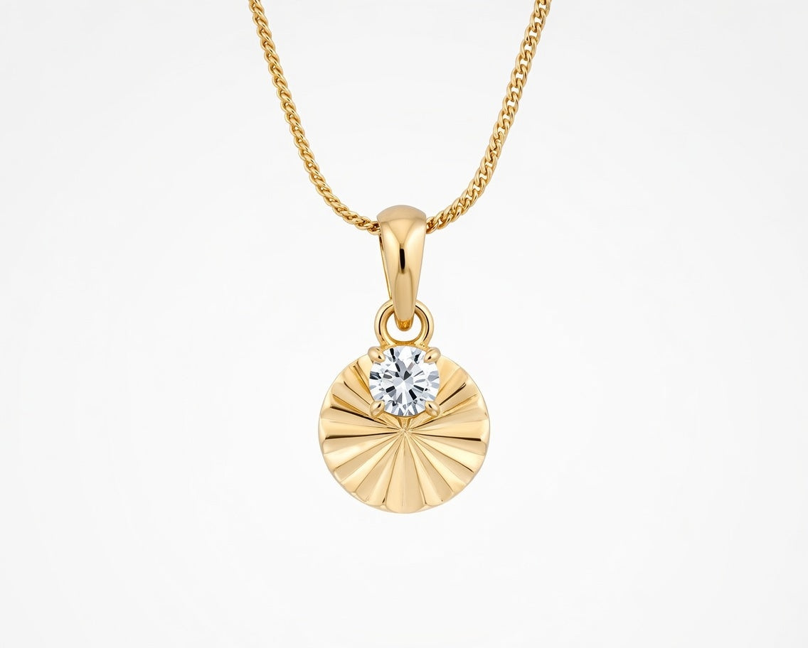 Flambeur B.I.S Hallmarked 18 KT CZ Gold Pendent Set