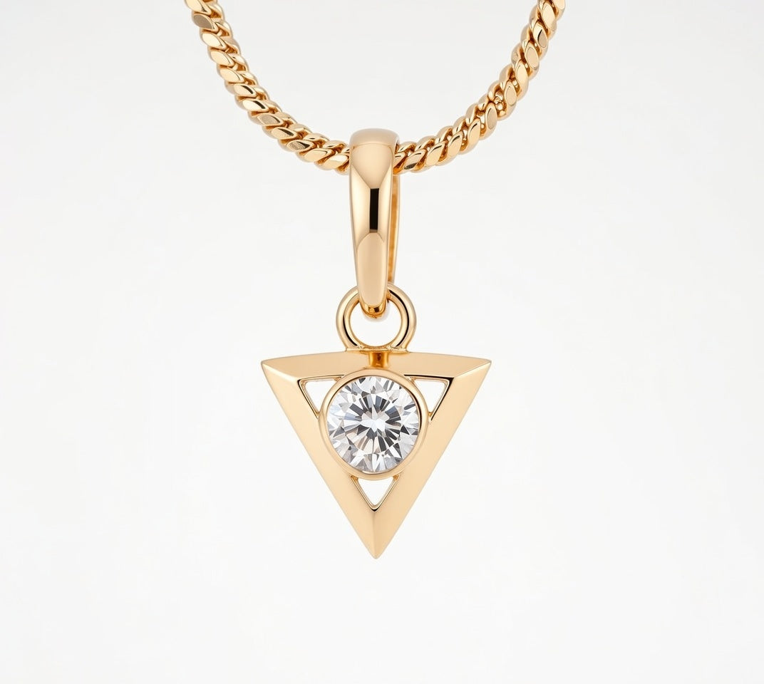 Flambeur B.I.S Hallmarked 18 KT CZ Gold Pendent Set
