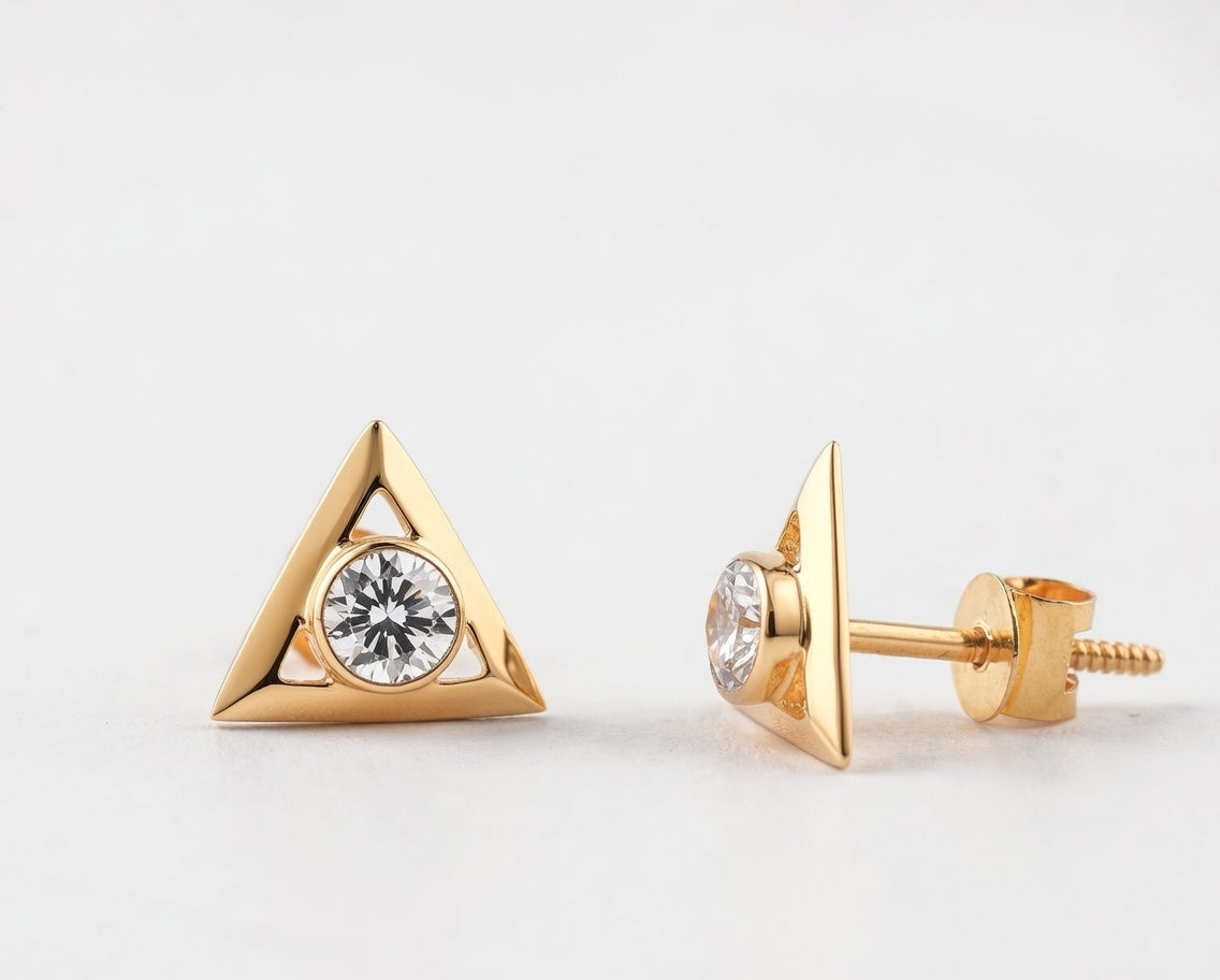 Flambeur B.I.S Hallmarked 18 KT CZ Gold Pendent Set