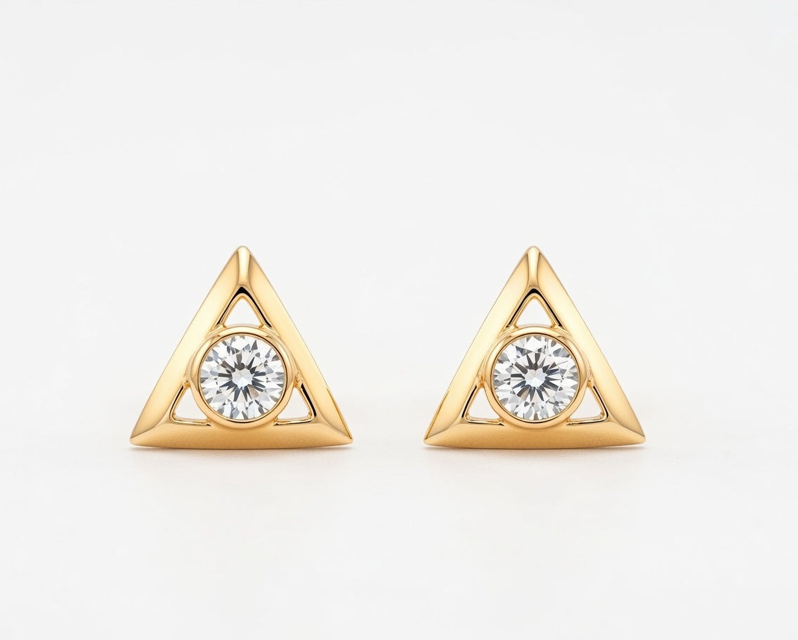 Flambeur B.I.S Hallmarked 18 KT CZ Gold Pendent Set