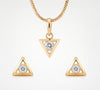 Flambeur B.I.S Hallmarked 18 KT CZ Gold Pendent Set