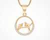 Flambeur B.I.S Hallmarked 18 KT CZ Gold Pendent Set