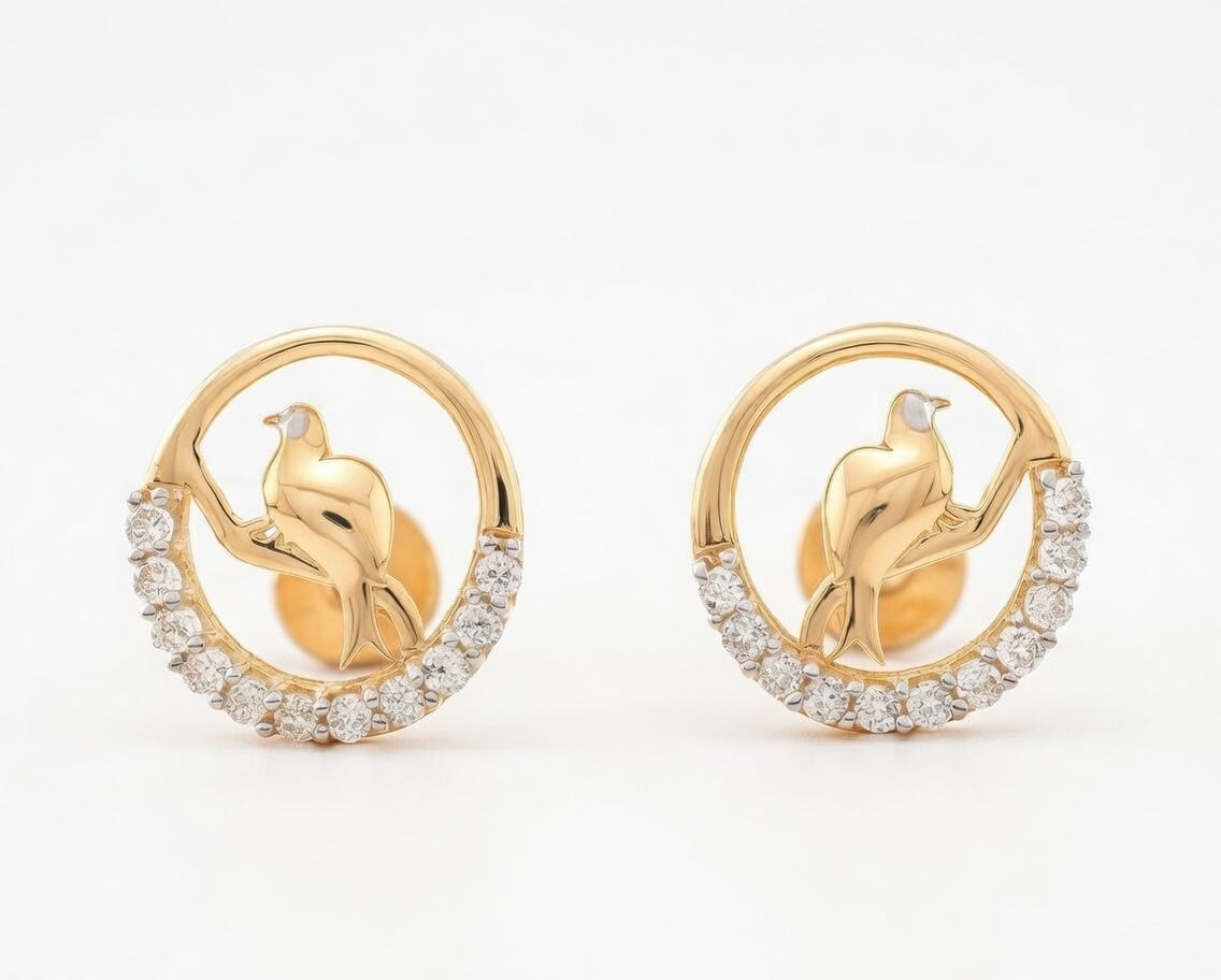 Flambeur B.I.S Hallmarked 18 KT CZ Gold Pendent Set