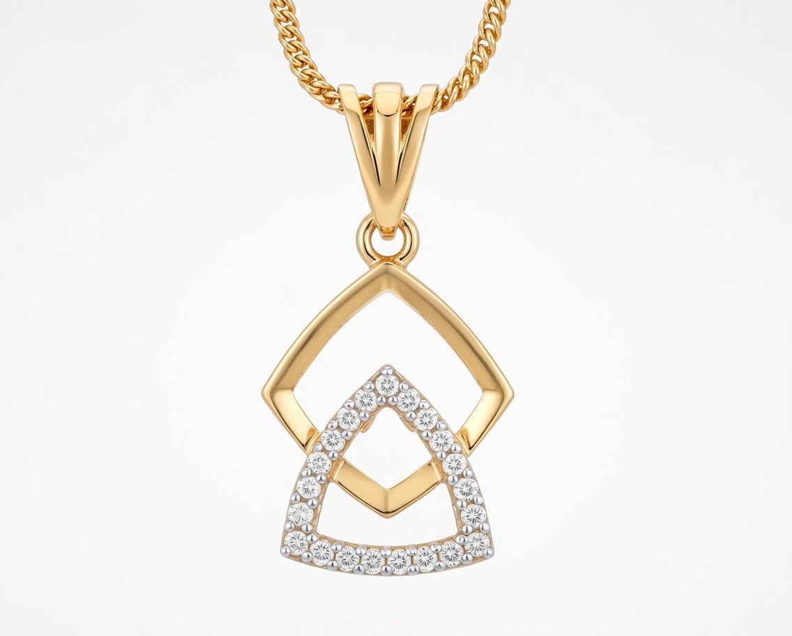 Flambeur B.I.S Hallmarked 18 KT CZ Gold Pendent Set