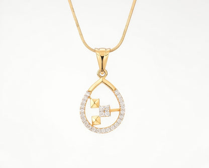 Flambeur B.I.S Hallmarked 18 KT CZ Gold Pendent Set